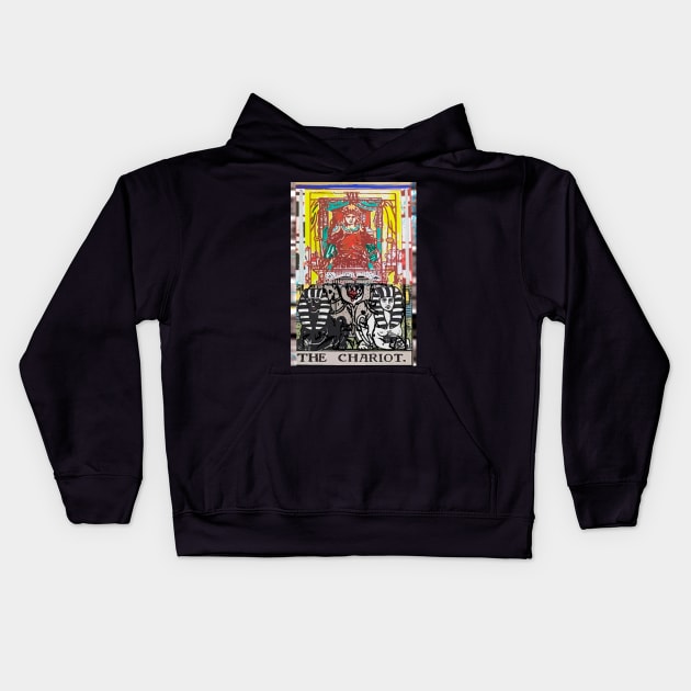 The Chariot Tarot Card Tarot Lover Gift Design Kids Hoodie by artmythica